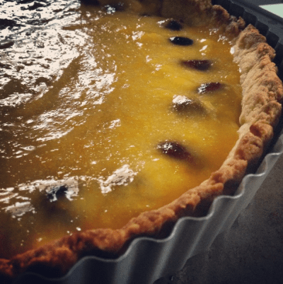 Curd and cranberries