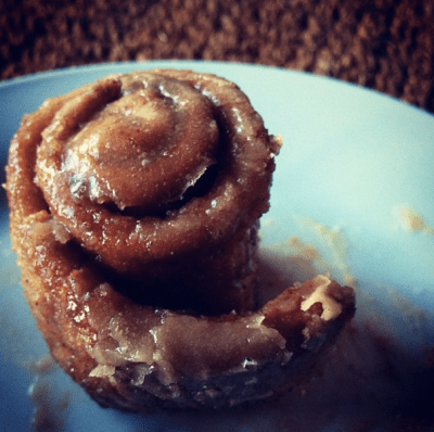 Cinnabon with maple coffee glaze