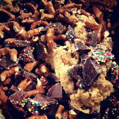Pretzel-freckle cookie dough