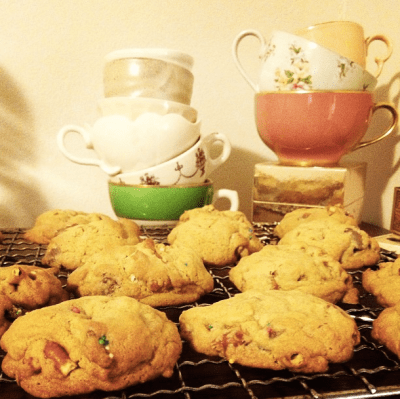 Pretzel-freckle cookies.