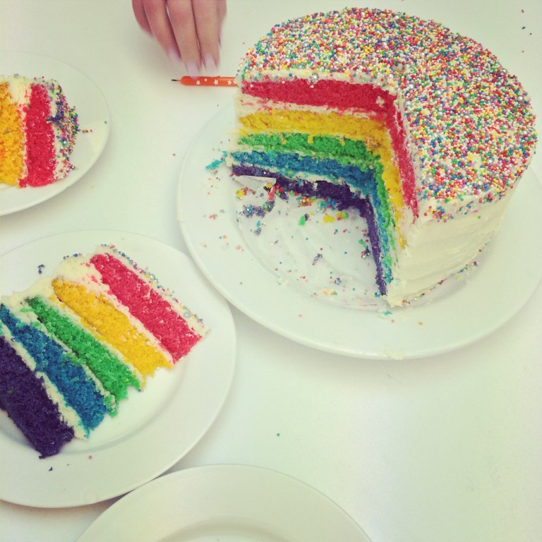 Rainbow layer cake
