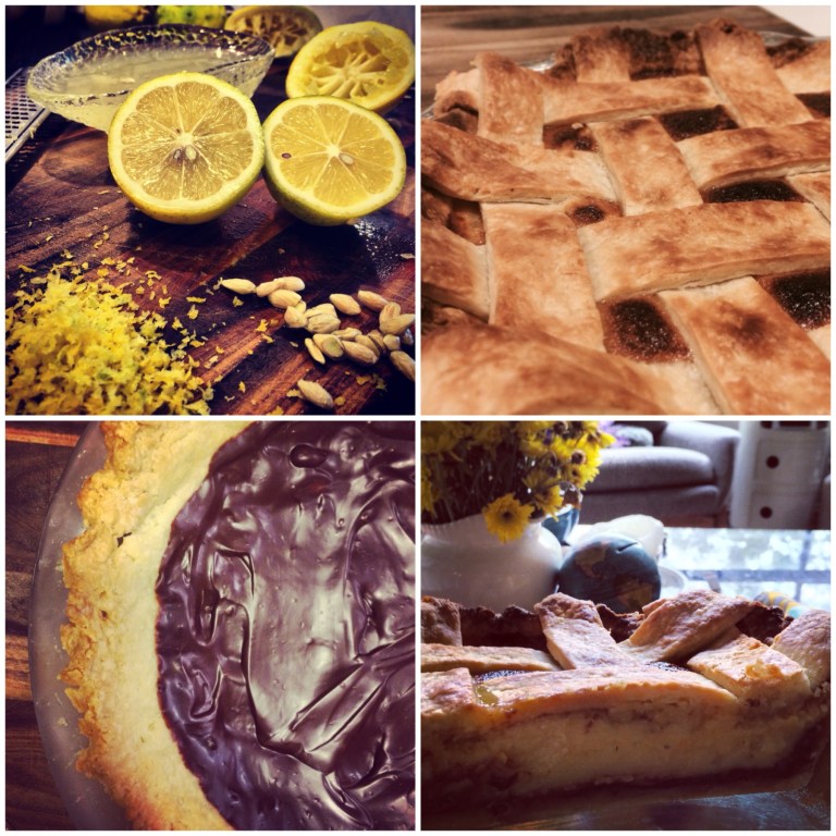 Black-bottom Meyer lemon pie.