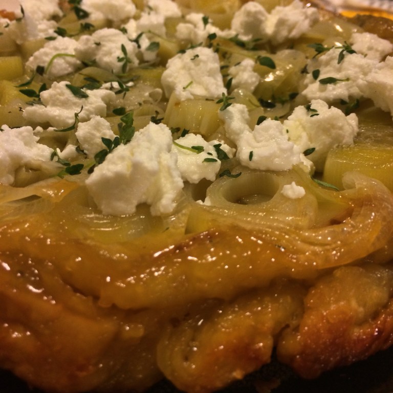 Leek tarte tatin