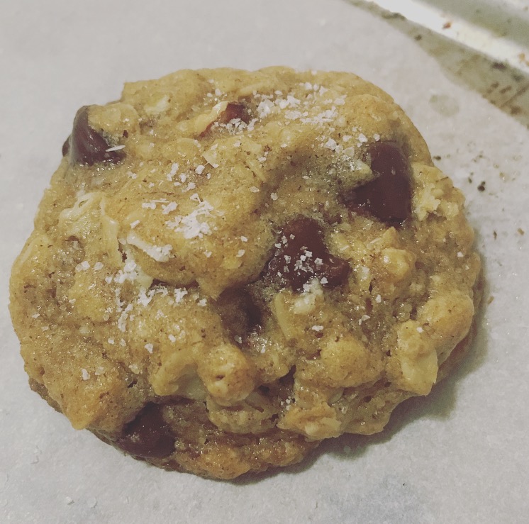 Half-cooked salted cookie 